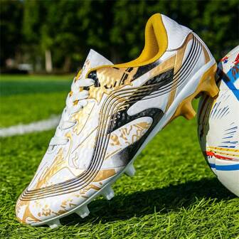 Youth Long Stud Broken Nail Outdoor Sports Training Football Shoes Size 32-45 Ronaldo  Cleats