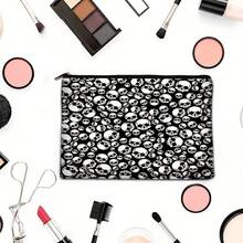 骷髏系列1 印花方形化妝包,帶拉鍊,便攜式收納袋,儲物盒,化妝品組織器 - 1 - 查看 3