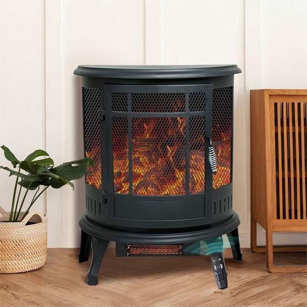CHopetree 25 Inch Tall Portable Electric Wood Stove Fireplace With