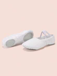 Girls Ballet Shoes White Ballet Slippers Practice Dance Shoes Toddler/Tween Kid - White - View 2