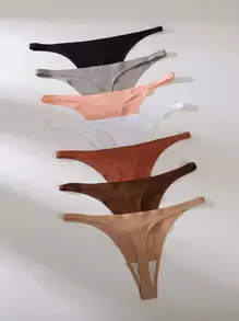 7 Pièces/set Culottes Sexy Sans Couture String Pour Femmes - Multicolore - Voir 2