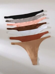 7 Pièces/set Culottes Sexy Sans Couture String Pour Femmes - Multicolore - Voir 5