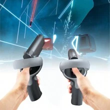 2 Packs Games Gun Stock For Oculus Quest 2, VR Controller Grips Compatible With Meta/Oculus Quest 2 Controller Grips, Enhanced VR Shooting Game Experience (Black) - Black - View 4