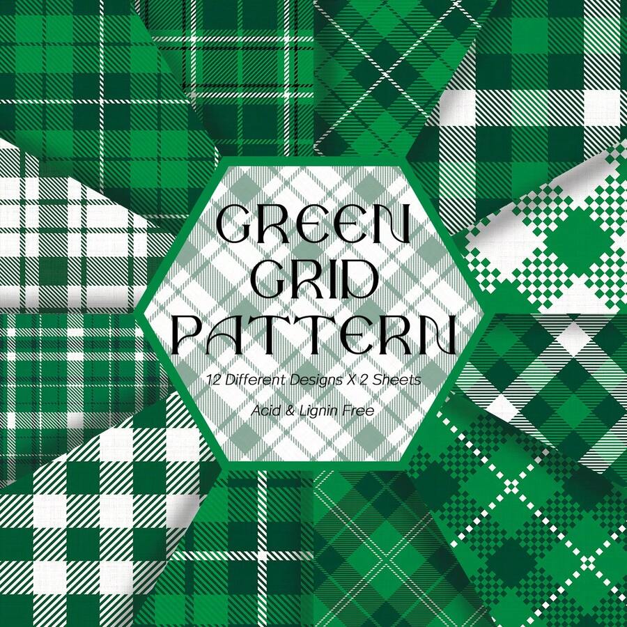 24入組聖帕特裡克節手工簿記材料紙、聖帕特裡克節主題背景紙、圖案紙、廢物期刊貼紙、廢物期刊用品、拼貼裝飾、日記裝飾、藝術與手工項目裝飾、相冊裝飾 - 彩色 - 查看 1