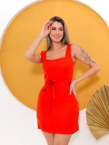 Women Dresses - Orange - View 3