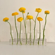 1 set Jarrón de tubo de vidrio transparente para el hogar, maceta hidropónica, arreglo floral, decoración del hogar, regalo de fiesta, decoración del hogar, jarrón de flores, centro de mesa, decoración de mesa