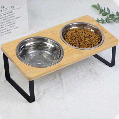 Raised Cat Food Water Bowl Elevated Tilted Kitty Dishes Set Of 2 Stainless Steel Dish For Indoor Cats Orthopedic Pet Food Stand Anti Vomiting 2 Bowl Cat Feeder Easy Assembly