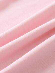 Tween Girl 2pcs Cute Bowknot & Cat Printed Short Sleeve T-Shirt And Leopard Print Pants Pajama Set, Summer, Leisure And Comfortable, Pink - Pink - View 6