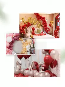 10个25厘米石榴红气球适用于节日、生日、派对、婚礼、情人节、求婚装饰 - 紅色 - 查看 4