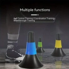 12pcs Agility Training Cones, 9 Inch Flexible Marking Cones With Carrying Bag, Plastic Sport Cones For Football, Basketball, Speed Training, 6 Colors - Multicolor - View 2