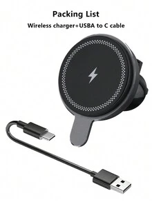 15W 汽車無線充電器，適用於 iPhone 12/13/14/15 系列 - 黑色 - 查看 8