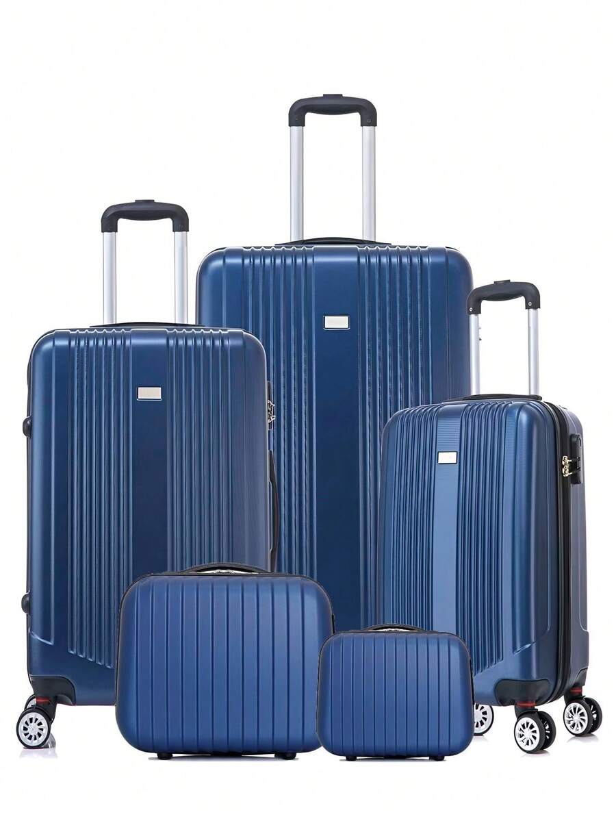 Conjunto 3 Malas De Bordo Viagem e 2 Frasqueira Nacional Internacional Com 4 Rodas Duplas 360º Com Trava De Encaixe , Cadeado Embutido , Divisório Interno , Extensor Extra - Multicolorido - Visão 1