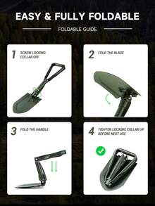 1支多功能折疊鏟,大尺寸 - 軍綠色 - 查看 7