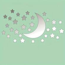 32 pezzi Adesivi da parete a forma di luna e stella, spessore 1 mm in materiale acrilico specchiato, per decorazione della casa, argento, adesivi, decorazioni da parete, decalcomanie in vinile per decorazioni domestiche, articoli per decorazioni primaverili per rinnovare la tua casa, adesivi decorativi per regali di compleanno e laurea, decorazioni da parete, specchio per camera da letto, bagno, soggiorno - Argento - Visualizzare 11