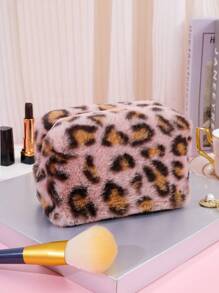 1Pc New Leopard Print Octagonal Shaped Plush Cosmetic Bag, Portable Stylish Makeup Organizer Bag For Women, Makeup Bag Makeup Pouch Skincare Bag Toiletry Bag Packing Cubes, Travel Essentials Cruise Essentials Dorm Essentials, Wedding Bridesmaid Gifts, Mom Gifts, Birthday Gifts, Gifts For Friends And Teachers, Bathroom Living Room Bedroom Decor, Lip Oil Organizer, Nail Polish Organizer Makeup Bag Storage Makeup Organizer Makeup Case Makeup Travel Toiletry Organizer Gifts Storage Zipper Accessories Nail