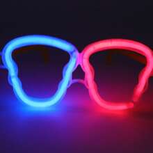 6pcs Random Color Skull Shaped Glow In The Dark Glasses, Perfect For Concert, Festival, Party, Wedding, Night Club And Celebration - Multicolor - View 5