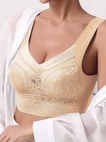 4入組/套胸罩捆綁包,包括有鋼圈胸罩、運動型無鋼圈胸罩、無縫胸罩、無鋼圈胸罩,高彈性,蕾絲修飾 - 彩色 - 查看 5