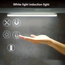 1只led運動感應櫥櫃燈,10/20/30/50cm磁性條燈,usb充電白色夜燈,適用於臥室/廚房/展示櫥櫃/浴室 - 杏色 - 查看 2