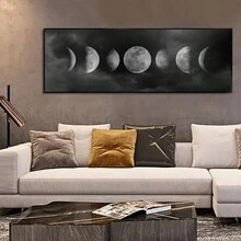 1片月相黑白海報美學牆飾,油畫帆布藝術,房間裝飾,家居裝飾,假日裝飾,節慶裝飾,場景裝飾,臥室裝飾,客廳裝飾,入口裝飾,背景牆裝飾（不含相框） - 彩色 - 查看 4