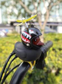 1只帶頭盔的機車鴨子,電瓶車反光鏡,抗風鴨子,公仔鴨子,自行車裝飾,電動車竹蜻蜓鴨子 - 黃色 - 查看 7