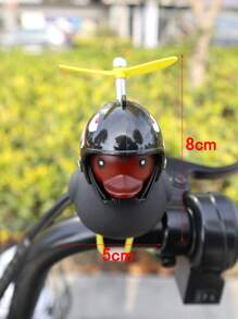 1只帶頭盔的機車鴨子,電瓶車反光鏡,抗風鴨子,公仔鴨子,自行車裝飾,電動車竹蜻蜓鴨子 - 黃色 - 查看 11