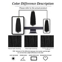 1 包柔软预扭 Passion Twist 钩针编织发，女士 24 英寸黑色自然弹簧扭卷发辫子长 Passion Twist 发合成接发，可作为圣诞礼物 - 黑色 - 查看 8