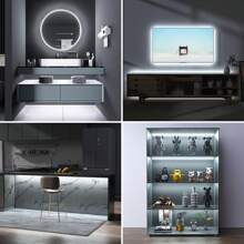 COB LED Waterproof Light Strip, White Light Silicone LED Light Strip, Any Shape, Suitable For Indoor And Outdoor Lighting Decoration, Outdoor Garden Lighting For Pathway, Yard, Patio - White - View 9