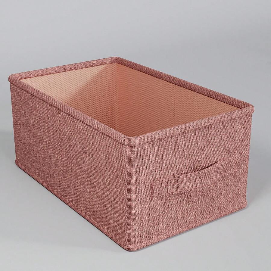 1pc 47*29*20cm Pink Storage Box For Clothes, Household Organizer For Pants, Sweaters, Wardrobe, No Partition Storage Drawer - Pink - View 1