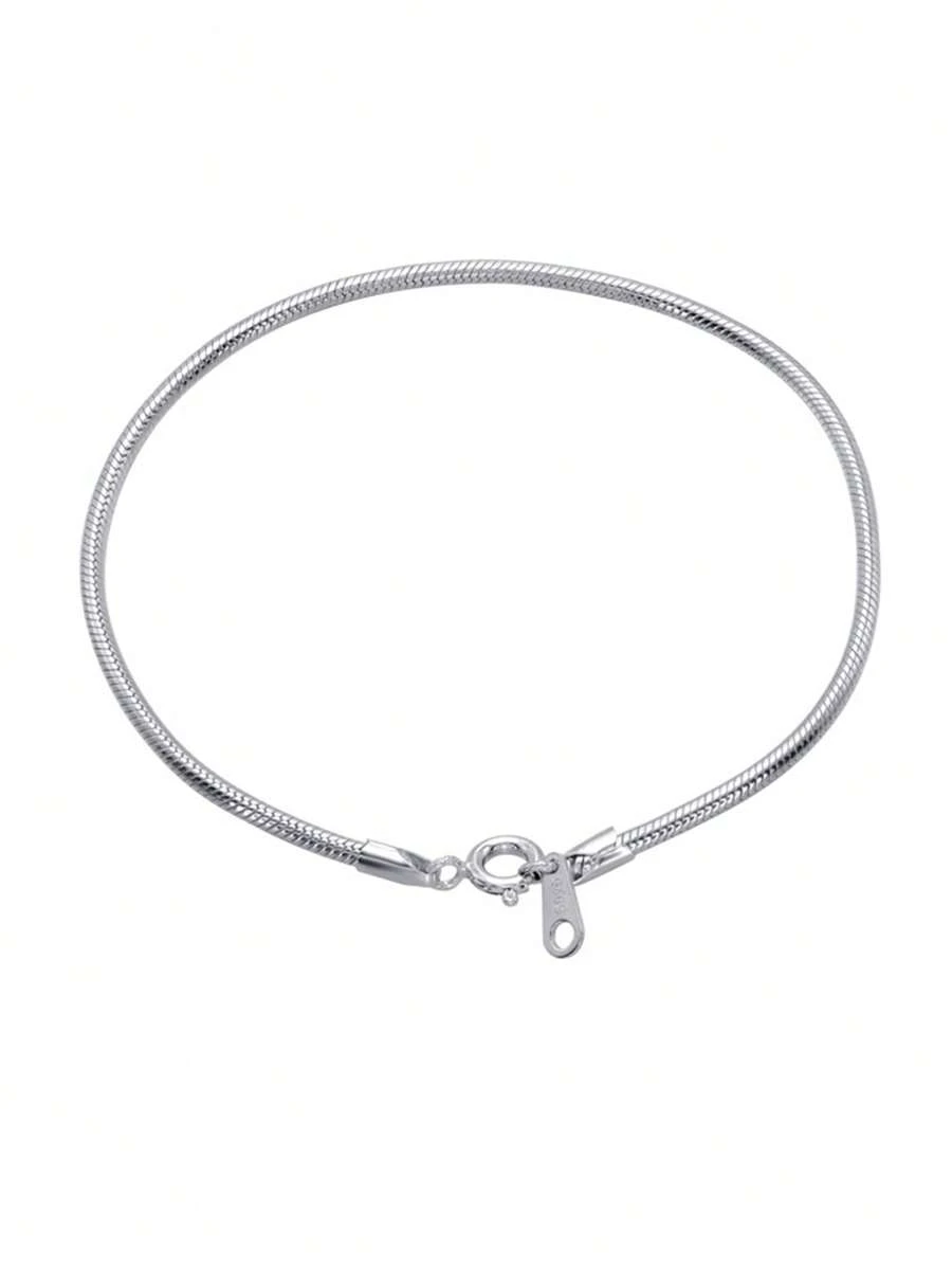 1pc S925 Sterling Silver High-end Design Simple All-match Fashionable Women's Bracelet Suitable For Daily Wear - Silver - View 1