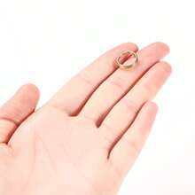 16 克雙圈不鏽鋼無縫綁留珠鉸鏈段鼻環：直徑 8 毫米 10 毫米軟骨耳環 - 金色 - 查看 6