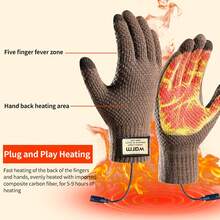 A Universal Usb Heated Gloves ( Without Power Supply, Without Built-In Battery), Non-Slip & Warm, With Touch Screen Function, Suitable For Winter/Spring, For Both Men And Women - Brown - View 4