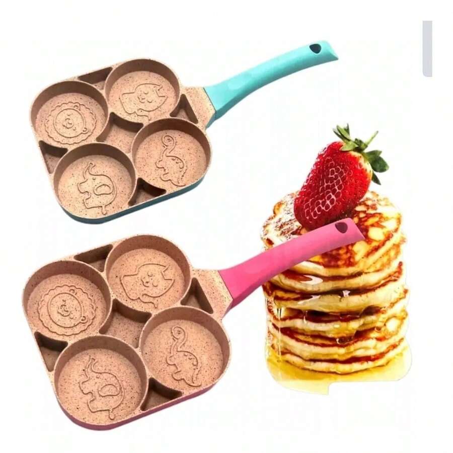 Sarten 4 compartimentos antiadherente , figuras hotcakes, huevos,