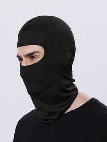 男士保暖圍巾,防風,保暖,適用於騎行和徒步旅行戶外運動口罩頭套自行車防風運動帽衫式遮陽帽 - 黑色 - 查看 2