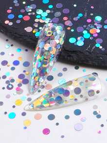 全息感指甲圓形閃片亮粉美甲裝飾,樹脂填充,diy珠寶製作配件,泡泡流蘇 - 彩色 - 查看 4