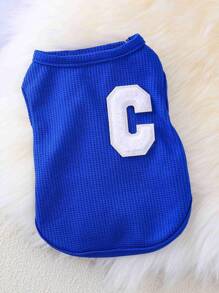 Waffle Grid Design Lovely Chic Matched Pet Clothes, Dopamine Style, Comfortable Vest - Royal Blue - View 21