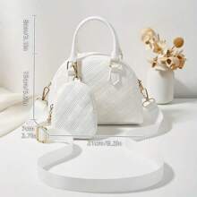 2pcs/Set Girl's Bag, Fashion Handbag And Purse, Shell Crossbody Shoulder Bag