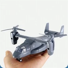 1入組金屬鑄造可拉回式飛機玩具,設有鷹形旋轉翅膀,隱形戰鬥機設計 - 黑色 - 查看 8