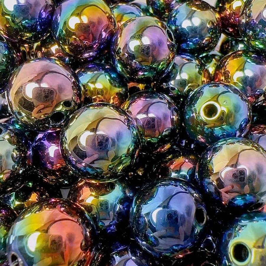 5pcs 16mm Colorful Seashell Round Loose Beads, No Scratch, Ideal For Handmade Diy Beading And Jewelry Making - Orange - View 1