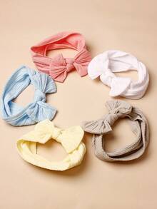 5入組早春軟尼龍彈性嬰兒裝飾頭箍 - 彩色 - 查看 2