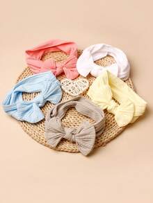 5入組早春軟尼龍彈性嬰兒裝飾頭箍 - 彩色 - 查看 4