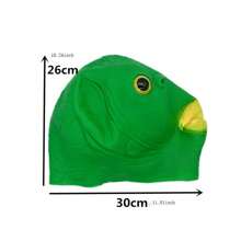 1PC Green Fish Human Head Cover Halloween Mask Funny Sand Sculpture Fish Head Strange Person Green Popular Running Wave Bully - Green - View 5
