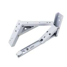 1PC Triangle Folding Angle Bracket Heavy Support Adjustable Wall Mounted Bench Table Shelf Bracket Furniture Hardware Bracket, Movable Bracket Folding Support Wall Partition Placement Spring Triangle Bracket Home Decoration Hardware - White - View 3