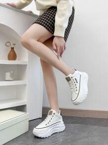 女士休闲运动鞋、平底运动鞋、运动跑鞋 - 米色 - 查看 6