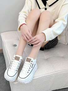 女士休闲运动鞋、平底运动鞋、运动跑鞋 - 米色 - 查看 8