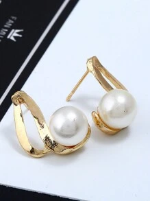 3pcs Pearl Necklace & Earrings Set For Women, Daily Wear, All-Match, Gift, Fall & Winter - Pearl Necklace Earrings Set - View 3