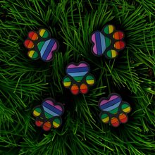 5pcs/Pack Modern Silicone Cat Paw Shaped Bracelet Accessory With Hole - Diy & Everyday Wear - Multicolor - View 1