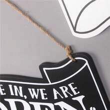 咖啡店裝飾用復古木質雙面箭頭招牌,歐式房屋頭飾,家居牆壁裝飾小掛板 - 米色 - 查看 5