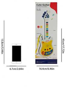 1 pièce Jouet puzzle guitare dessin animé pour enfants, jouet éducatif précoce de musique et d'éclairage pour bébés, couleur aléatoire