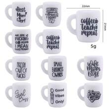 1入創意卡通杯子造型硅膠珠子,適用於兒童diy珠寶製作 - 軍綠色 - 查看 2