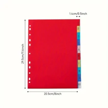 10 Sheets A4 Multi-Color Numbered Dividers & Digit Divider Pages, School Office Documents, Student File Storage Organizers (Assorted Colors),School Supplies,Back To School